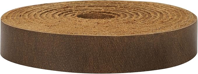 Ringsun 1/2 Inch Wide Flat Leather Straps for Crafts, Full Grain Leather Strips Cord String for Crafts, Tooling (2mm Thick 72.5 Inches Long Dark Brown)