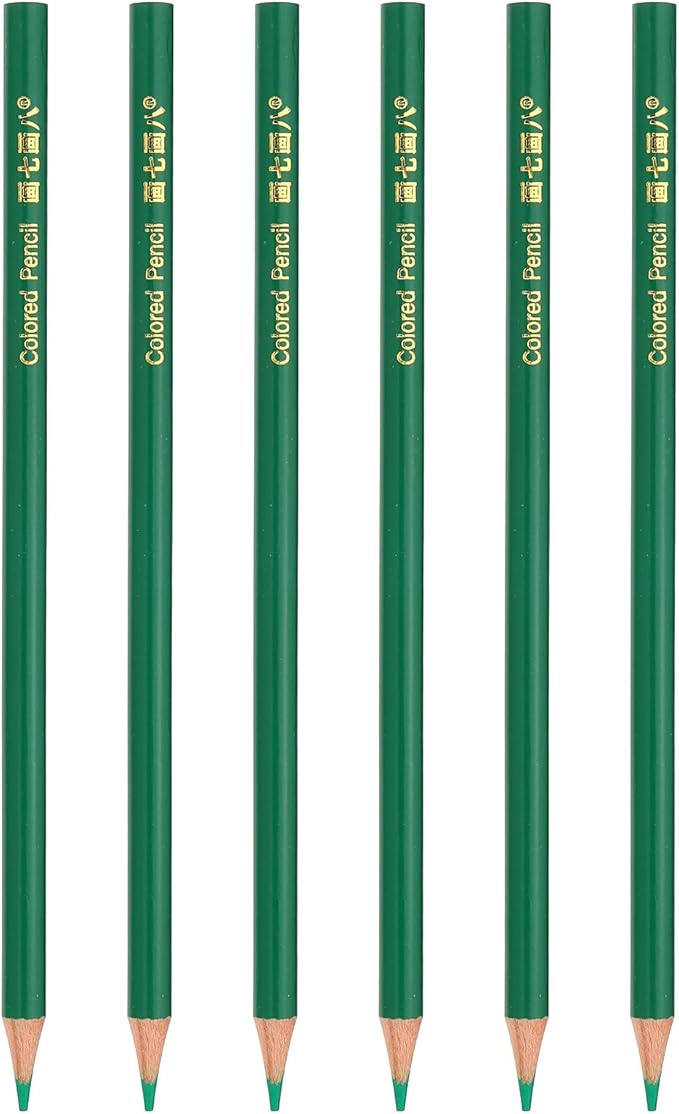 PATIKIL Green Colored Pencils Set,6 Pcs Oil Color Pencils Wooden Coloring Drawing Pencil for Artists Art Painting