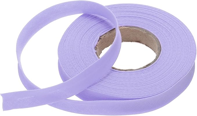 MECCANIXITY 1/2 Inch Single Fold Bias Tape Polyester Continuous Bulk Bias Tape for Sewing,Seaming Quilting Hemming Binding Crafts (Light Purple 10 Yards)