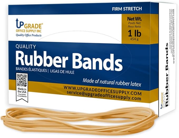 Upgrade Office Supply UPG225117B Rubber Bands, Size 117B (7 x 1/8), 200 Bands, 1 lb Box, USA