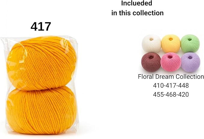 Harmony Cotton Yarn by Yarneverse – 2-Pack Soft Fine Weight (#2) 60% Cotton / 40% Acrylic (50g / 165m Each – Total 100g / 330m) (2, 417)