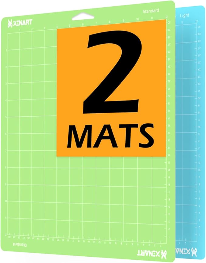 Xinart Cutting Mats for Cricut Maker 3/Maker/Explore Air 2/Air/One(Lightgrip+Standardgrip, 12x12 Inch) Replacement Cutting Mats Compatible with Cricut