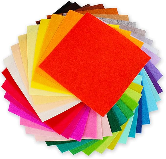 Felt Sheets, 40 Pcs 12 X 12 inches (30 X 30cm) 1mm Thick Soft Felt Fabric Sheet, DIY Craft Sewing Pre-Cut Quilt Squares, Premium Colorful Hard Fabric Sheets for Handmade Crafting& DIY Projects.