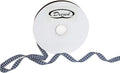 Gingham Ribbon 50 Yard Each Roll 100% Polyester Woven Edge (3/8" x 50 Yards, Dark Blue)