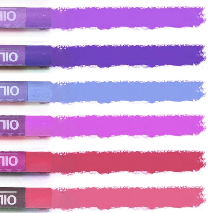 Mifuner Soft Oil Pastels Set (6 Sticks,6 Colors),Colors Heavy Oil Pastels Vibrant and Creamy,Pastel Art Supplies for Artists,Gallery Oil Painting Stick for Adult Art Drawing. Purple