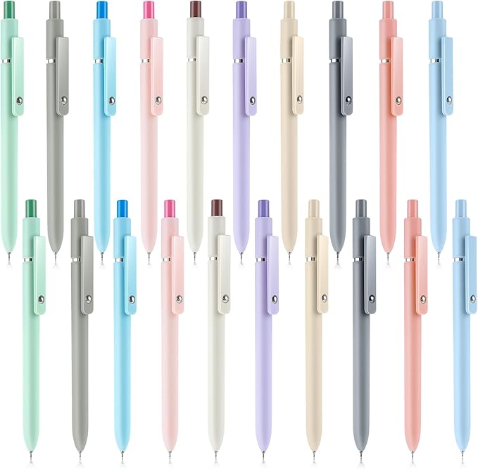 cobee 20 Pcs Aesthetic Gel Ink Pens, 0.5mm Cute Black Ink Rollerball Pen Fine Point Gel Pens Smooth Writing Ballpoint Pen for Journaling School Office Supplies