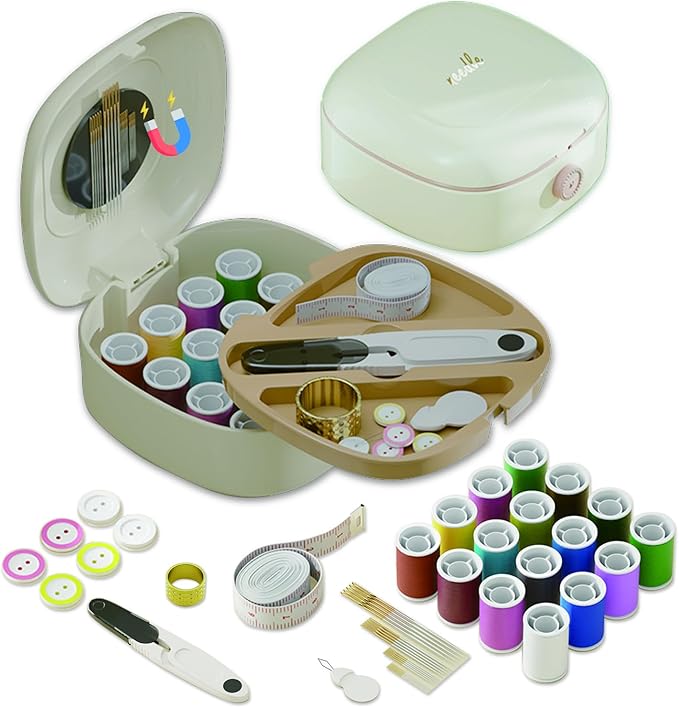 64 Pcs Sewing Kit for Adults Box,Multi-Purpose Stainless Steel Needle Manual Sewing Suppliers Accessories,Magnetic Force Sewing Needles and Thread Kit,Suitable for DIY Crafting at Home for Travelers
