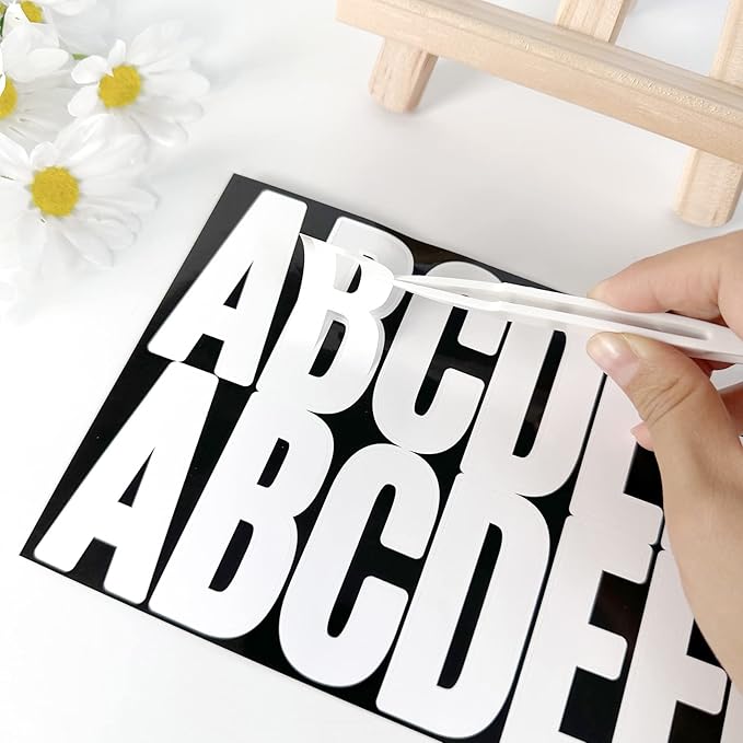 400 Pcs 24 Sheets Large Letter Stickers 2.5 Inches White Alphabet Number Self Adhesive Sticker for Bulletin Board, Classrooms, Mailbox, Scrapbooking, Poster Board, Wall Vinyl Stick On
