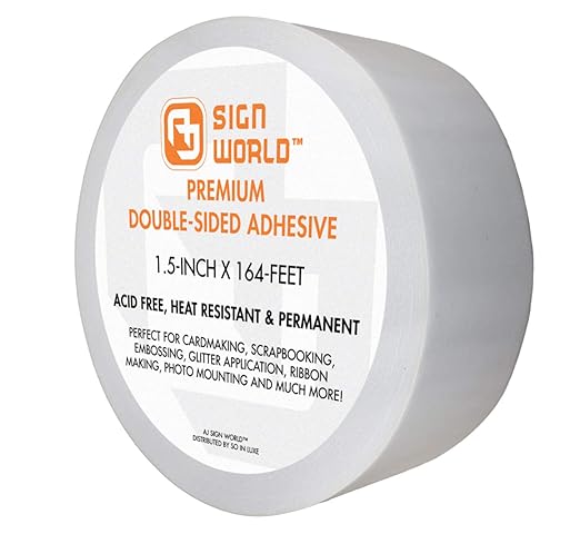 Best 1 1/2" Ultra-Thin Permanent Double-Sided Tape for Arts, Crafts, Photography, Scrapbooking, Documents, All Purpose (1 1/2-Inch by 164-Feet/55 Yards)