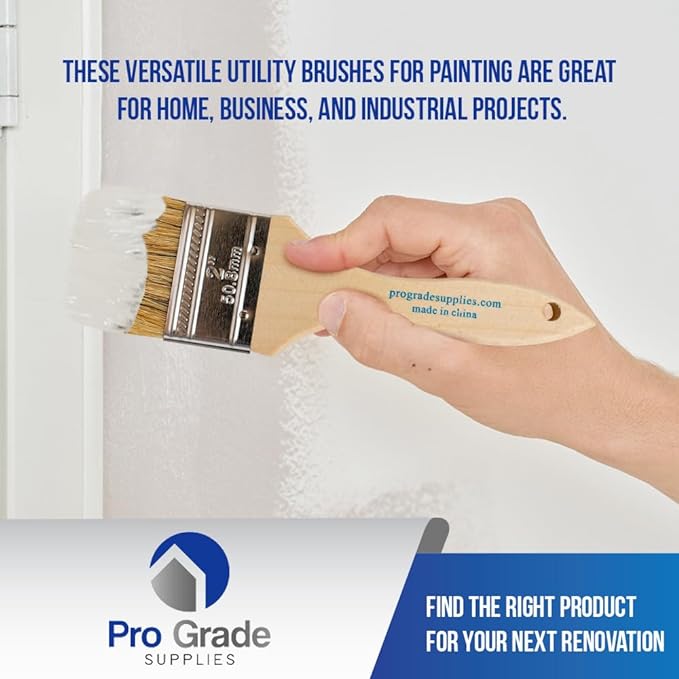 Pro Grade - Chip Paint Brushes - 36-Pack - 2 Inch Chip Brush for Paints, Stains, Varnishes, Glues, & Gesso