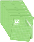 Gwybkq Cutting Mat, Compatible With Maker 3/Maker/Explore 3/Air 2/Air/One 12 Pack 12x12 Cut Mats Replacement Accessories Adhesive Sticky Green Cricket Standard Card