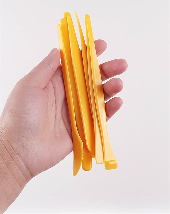 YYaaloa 14pcs Set Plastic Crafts Clay Modeling Tool Pottery Carving Tools for Shaping and Sculpting for Ceramics Clay Pottery (Plastic Knife-14pcs)