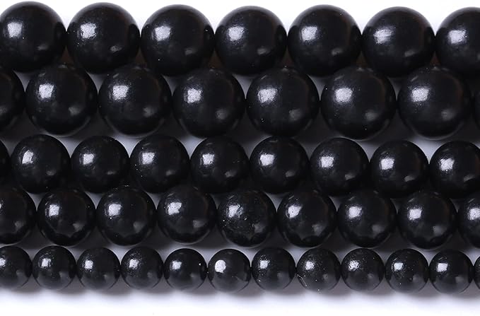 4MM 88PCS Natural Stone Shungite Beads Crystal Loose Beads for Jewelry Making DIY Bracelet