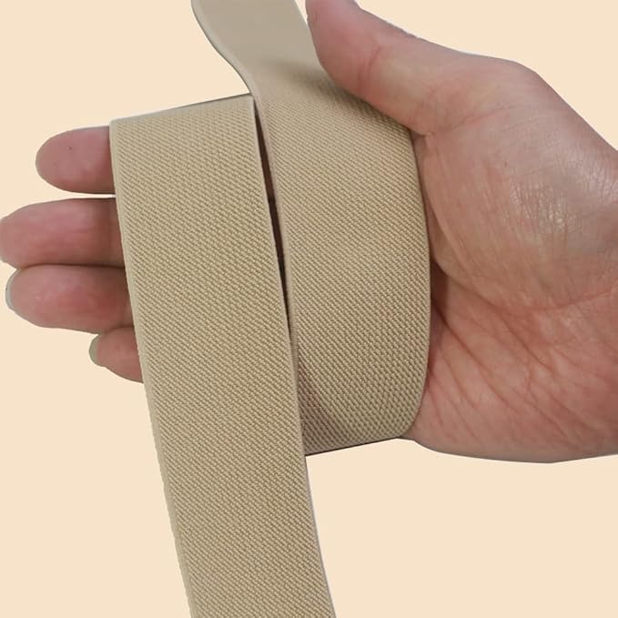 Khaki Knit Elastic Band For Sewing 1-1/2 inch 10 Yards -38mm Flat Heavy Stretchy Elastic Straps Elastic Band Spool for DIY Craft-Bedspread-Clothing-Pants Waistband-Wigs-Skirts- DIY Projects
