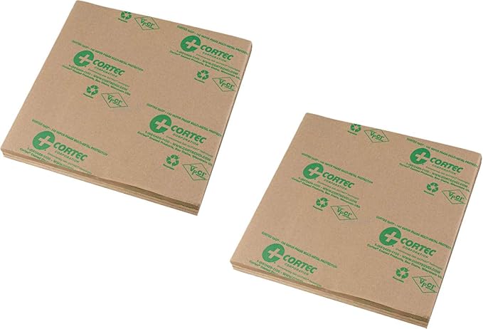 Anti Rust VCI Paper Sheets - 6 by 6 inches - 35# Gauge - Cortec VpCI-146 Rust Inhibitor Kraft Paper for Metal Protection (Pack of 500)