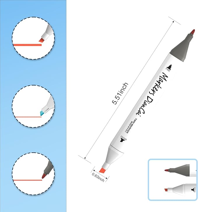 wyewye Alcohol Markers, 168 Colors Dual Tip Permanent Art Marker Set for Artists, Coloring Painting Supplies Sketch Drawing Pens for Adults, Holiday Present for Boys Girls Students (White)