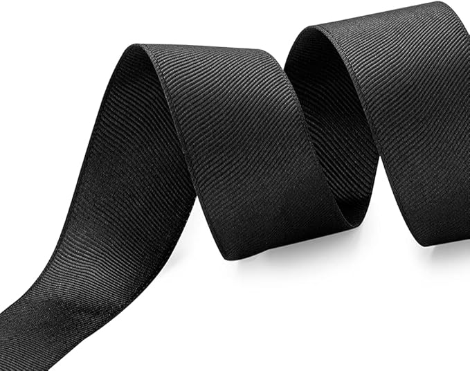 LIUYAXI 1-1/2" X 50 Yards Solid Black Grosgrain Ribbon, Perfect for Crafts, Wedding Decor, DIY Hair Accessories, Sewing, Gift Package Wrapping and More