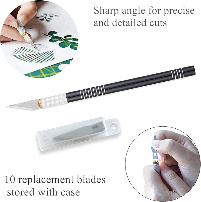 39 Pcs Rotary Cutter Set - Quilting Kit incl. 45mm Fabric Cutter, 5 Extra Rotary Blades, A4 Cutting Mat, Craft Knife Set, Quilting Ruler and Sewing Clips, Ideal for Crafting, Sewing, Patchworking