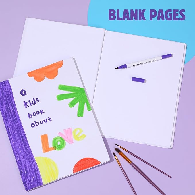 24 Pack Hardcover Blank Book,8.5x11 Inch Unlined Sketchbook Journal - 18 Sheets/36 Pages Each, Bulk Pack of White Hardcover Blank Books for Writing, Drawing Make Your Own Book, Multi-Purpose for Students & Adults
