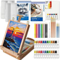 Mixed Media Art Set,55 Pack Painting Supplies Kit with Tabletop Sketch Box Easel and Various Accessories,Complete Painting Set for Students Artists Beginners