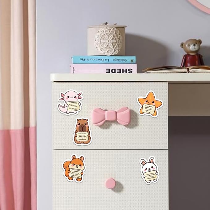 50PCS Emotional Support Animal Stickers – Affirmation Sticker Pack for Adults or Kids Cute Inspirational Buddies for Water Bottles, Laptops, Phones, Positive Quote Vinyl
