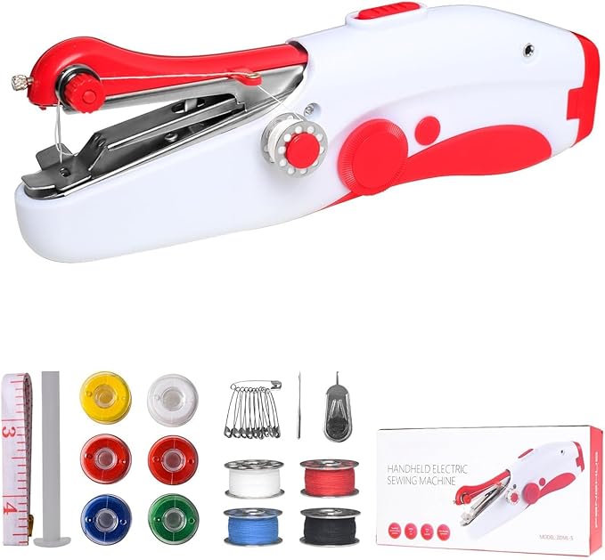 Handheld Sewing Machine, Mini Portable Electric Sewing Machine for Beginners Adult, Easy to Use and Fast Stitch Suitable for Clothes,Fabrics, Cutains,DIY Home Travel