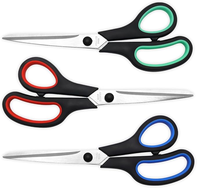 Vitoler Scissors All Purpose Heavy Duty,8.5" Kitchen Scissor for Office Home School Craft Sewing Fabric Supplies, High/Middle School Student Teacher, Right/Left Hand