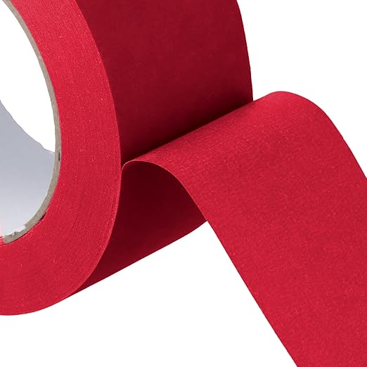 6 Pack Red Painters Tape, 2 inch Wide x 55 Yards Medium Adhesive Masking Tape, Wall Trim Tape for Painting DIY Craft and Renovation Protection (330 Total Yards)