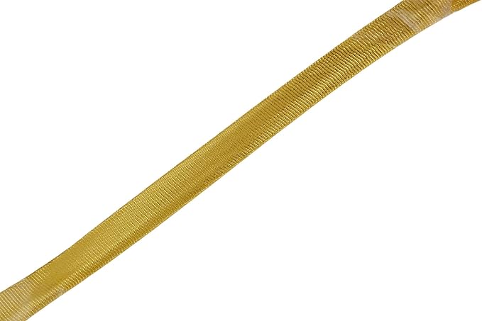 Mandala Crafts 55 Yards 1/2 Inch Metallic Gold Double Fold Bias Tape for Sewing - Bias Binding Tape for Quilting Binding, Hemming, Seam, and Fabric Piping