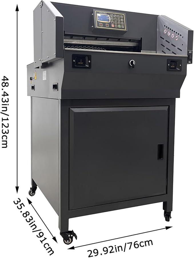 Electric Numerical Stand Paper Cutter 19.29" Automatic Guillotine Paper Trimmer Heavy Duty Commercial Cutting Machine Max Cutting Thickness 3.15"/80mm 110V 1200W