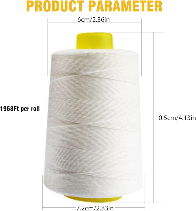 6-Stranded Sewing Thread Heavy Duty Spool Industrial Sewing Thread for Bag Sewing Machine Bag Closer Machine