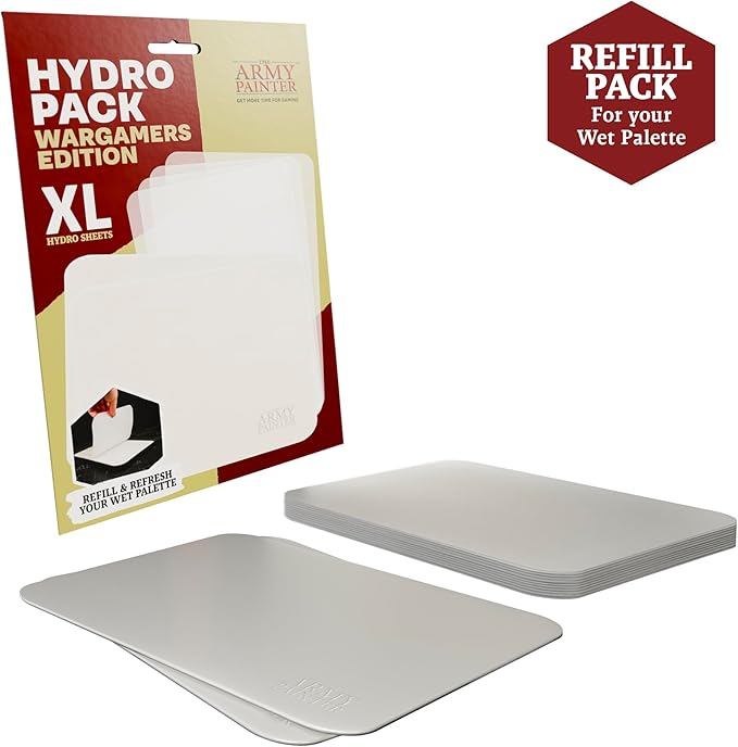 The Army Painter, Hydro Pack, Wet Palette Wargamers Edition XL Refill, 50 Hydro Sheets and 2 Hydro Foams, For miniature and model painting