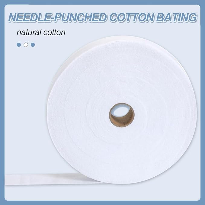 2 1/2 Inch Jelly Roll Batting Strips for Rugs - 2 Rolls Fusible Batting Tape for Quilting for Quilting, Throw Rugs, Fabric Tube Maker Needle Punched Maker Tool, 2 Rolls 140 Yards Total (2 1/2in×70yd)