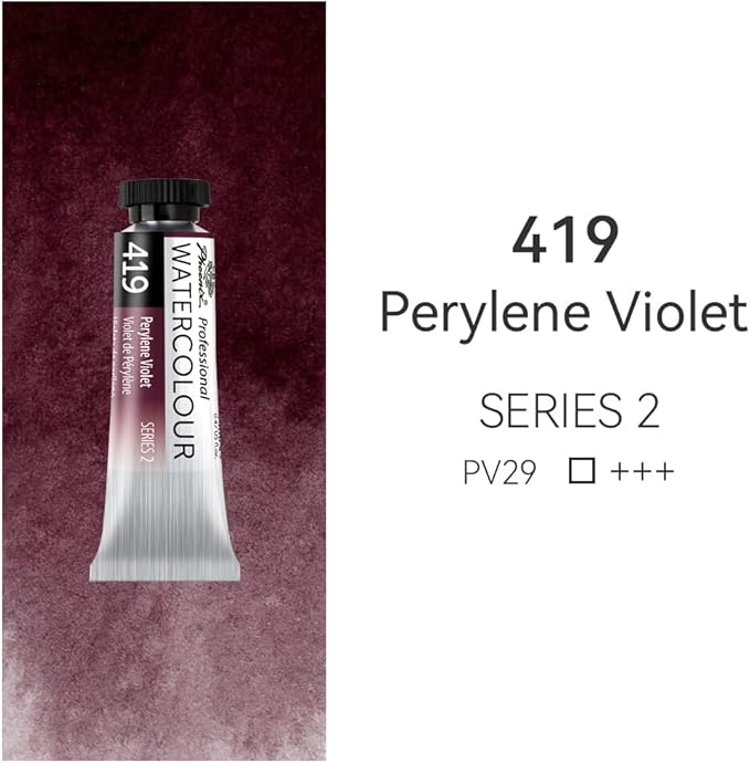 PHOENIX Professional Watercolor Paint Single Tube - 0.47 Fl Oz / 14ml - Perylene Violet