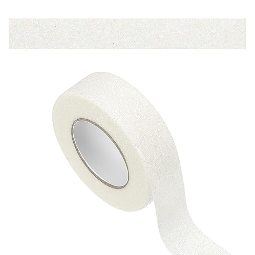 PATIKIL 1 Roll Glitter Paper Washi Tape, Washi Decorative Tape for Crafts, White