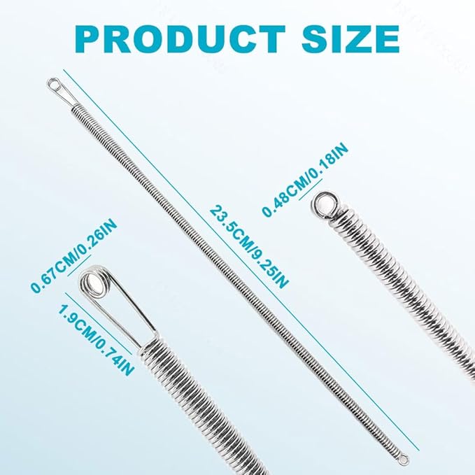 2 PCS Spring Drawstring Needle Threader,DIY Rope Threader Clip,Drawstrings Replacement with Easy Threaders,Drawstring Threader Tool Set,for Drawstring Replacement for Hoodies,Pants