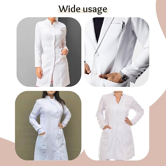 100 Pcs White Buttons for Sewing 3/4" (19mm) 4 Hole 30L Plastic Large Glossy Buttons 0.75 inch Uniform Jacket Sewing Buttons Bulk for Lab Coat Pants Suit Workwear School Outfits Aprons Crafts DIY