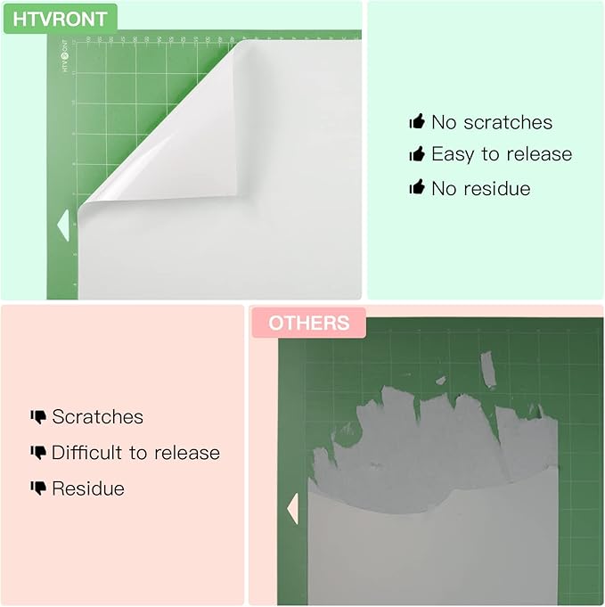 HTVRONT Standard Grip Cutting Mat, 3 Pack Cutting Mat 12x24 Compatible with Cricut Maker 3/Maker 4/Maker/Explore 3/4/Air 2/One, Standard Adhesive Sticky Quilting Cutting Mats Replacement Accessories