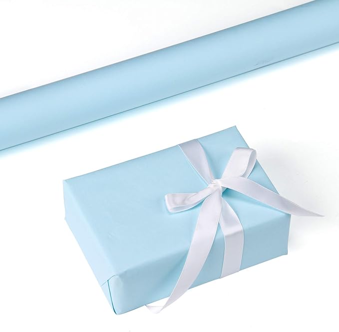 RUSPEPA Light Blue Kraft Paper Roll - 18 inches x 100 feet - Recyclable Paper Perfect for for Crafts, Art, Wrapping, Easter Packing, Postal, Shipping, Dunnage & Parcel