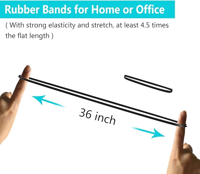 Coopay 120 Pieces Large Rubber Bands Bulk, 8 Inches Heavy Duty Strong Elastic Bands for Office Supply School Home, Securing Trash Can Garbage Cans, File Folders (Black)