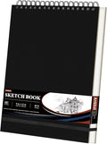 9" x 12" Sketch Book, Top Spiral Sketchbook Hardcover, 68lb/100gsm Drawing Paper Pad & Sketch Paper, 1-Pack Sketch Pads for Drawing for Adults, Professional Art Supplies for Teens & Artist Gifts.