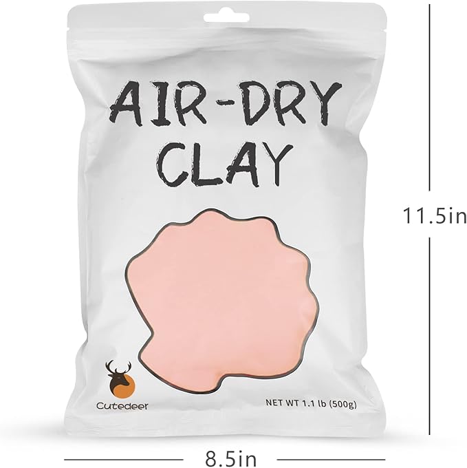 Cutedeer Skin Air Dry Clay, 1.1lb Foam Modeling Clay, Soft Squishy Molding for Kids Adults, Arts & Crafts Project Slime Supplies(1.1lb - 1 Pack, Skin)