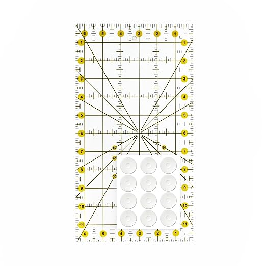 Sewing Rulers,Quilting Rulers Fabric Cutting Ruler 1pcs(6.5x12)
