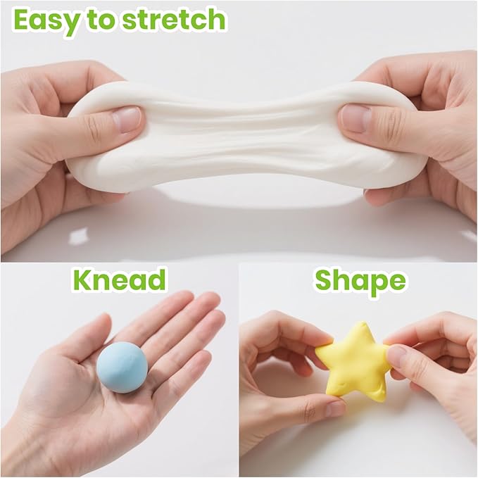 Lywex DIY Clay Magnet Kit, Air Dry Clay for Kids, Ultra Light & Soft, Safe & Non-Toxic, Fridge Magnets Making Kit with Shells, Pearls, Art Craft Gifts for Boys Girls