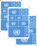 vmcoatdu United Nations UN Flag Laser Printing Sticker 3 Pcs Decal in Multiple Sizes Stickers (Blue United Nations)