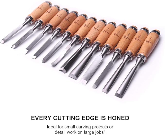 ATOPLEE 12pcs Wood Carving Chisel Set for Woodworking, Professional Wood Gouge Tools with Box and Roll Up Bags for Carpenter Craftsman Gift in Most Carving Project