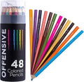 48 Funny & Offensive Colored Pencils for Adults – Pre-Sharpened Gag Gift Set for Adult Coloring Books, Cussing, Pranks, and Creative Stress Relief