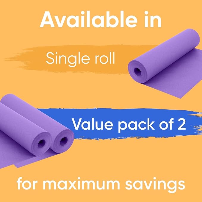 48" x 1200" (100 ft) Lilac Kraft Paper Roll (Value Pack of 2), 45 lbs Thickness, Made in USA Colored Kraft Paper for School, Bulletin Board - Odorless, Non-Toxic, Safe for Kids