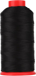 Heavy Duty Bonded Nylon 66 Sewing Thread 420D/3 T135#138 750 Yards for Canvas Furniture Upholstery Leather Goods Leather Footwear Outdoors(Black, 420D/3)