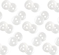 100 Pcs White Sewing Buttons 0.35 inch Pearl Buttons for Shirt 2 Hole 14L Plastic Round 9mm Ideal for Sewing Dress Skirt Blouse School Outfits Aprons Pants Jackets Bags DIY Crafts